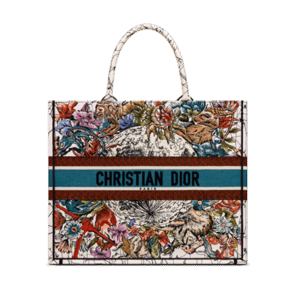 DIOR / LARGE DIOR BOOK TOTE Latte Multicolor Dior Zodiac Embroidery (42 x 35 x 18.5 cm)  M1286ZRHP_M941